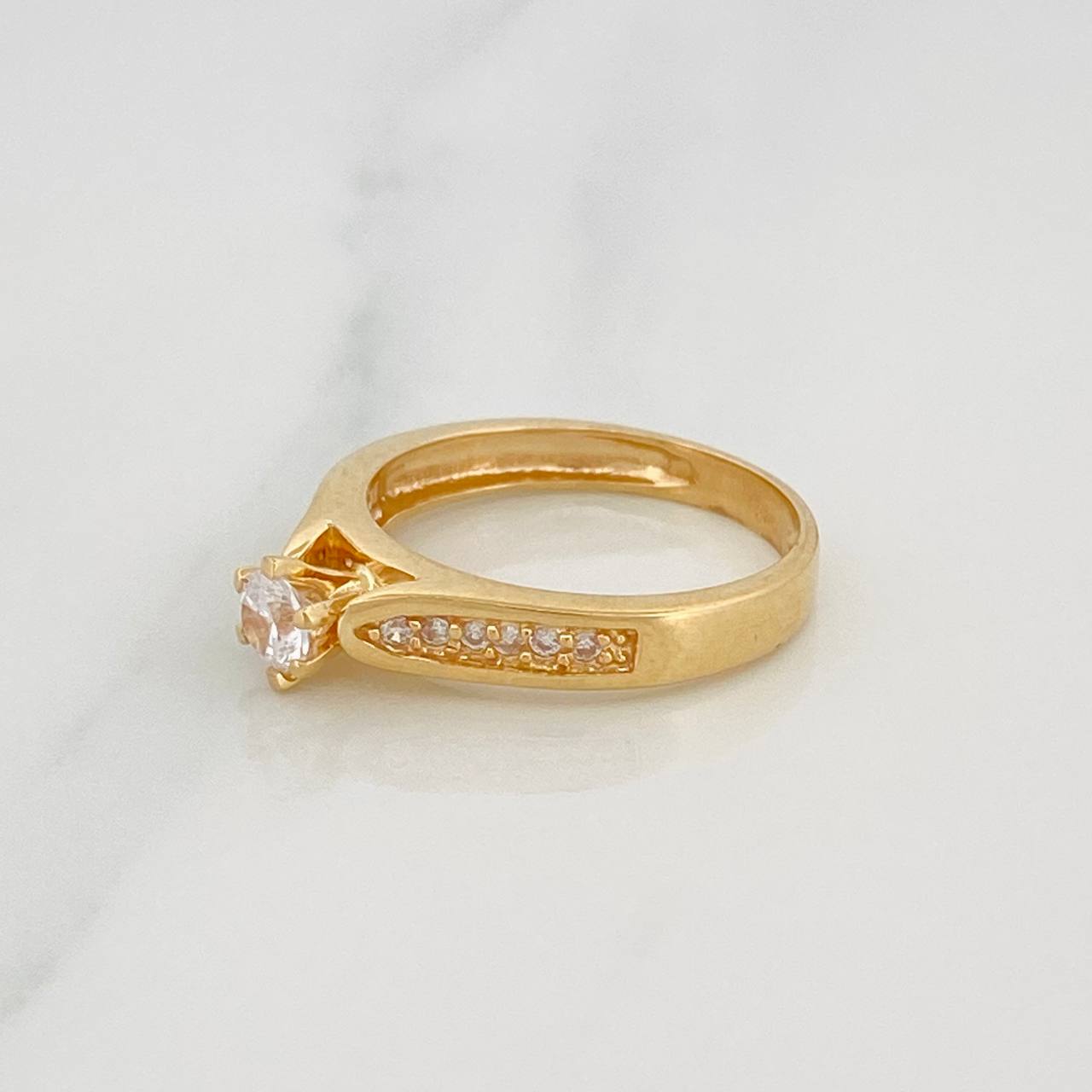 Solitaire Bridge Ring 3.3g / T6 1/4 Yellow Gold 18K