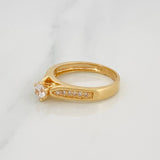 Solitaire Bridge Ring 3.3g / T6 1/4 Yellow Gold 18K