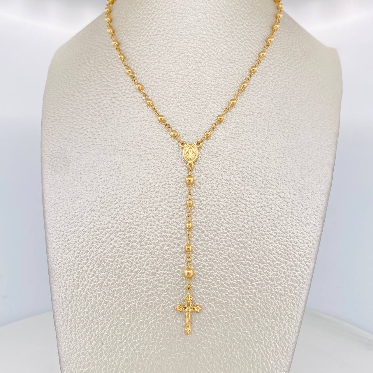 Rosary Virgin Miraculous Cross Christ 6.25g / 19 3/4 in / 3mm Yellow Gold 18K