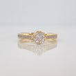 Anillo Solitario Puente 2.65g / T6 1/2 Dos Oros Amarillo Blanco 18K