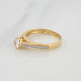 Anillo Solitario Puente 2.5g / T6 1/2 Dos Oros Amarillo Blanco 18K