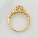 Anillo Solitario Puente 2.5g / T6 1/2 Dos Oros Amarillo Blanco 18K