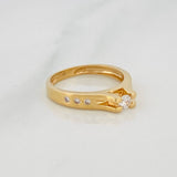 Solitaire Bridge Ring 3.45g / T6 1/4 Yellow Gold 18K