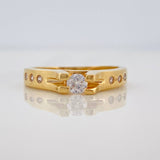 Solitaire Bridge Ring 3.45g / T6 1/4 Yellow Gold 18K