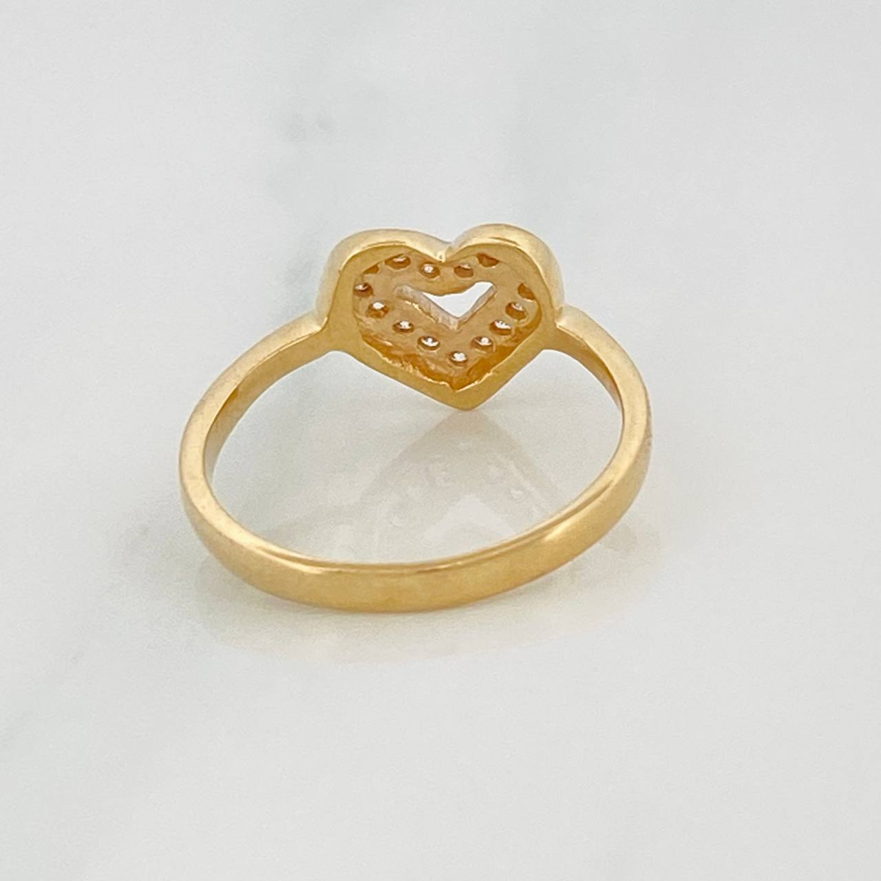 Anillo Corazón 2.6g / T5 3/4 Dos Oros Amarillo Blanco 18K