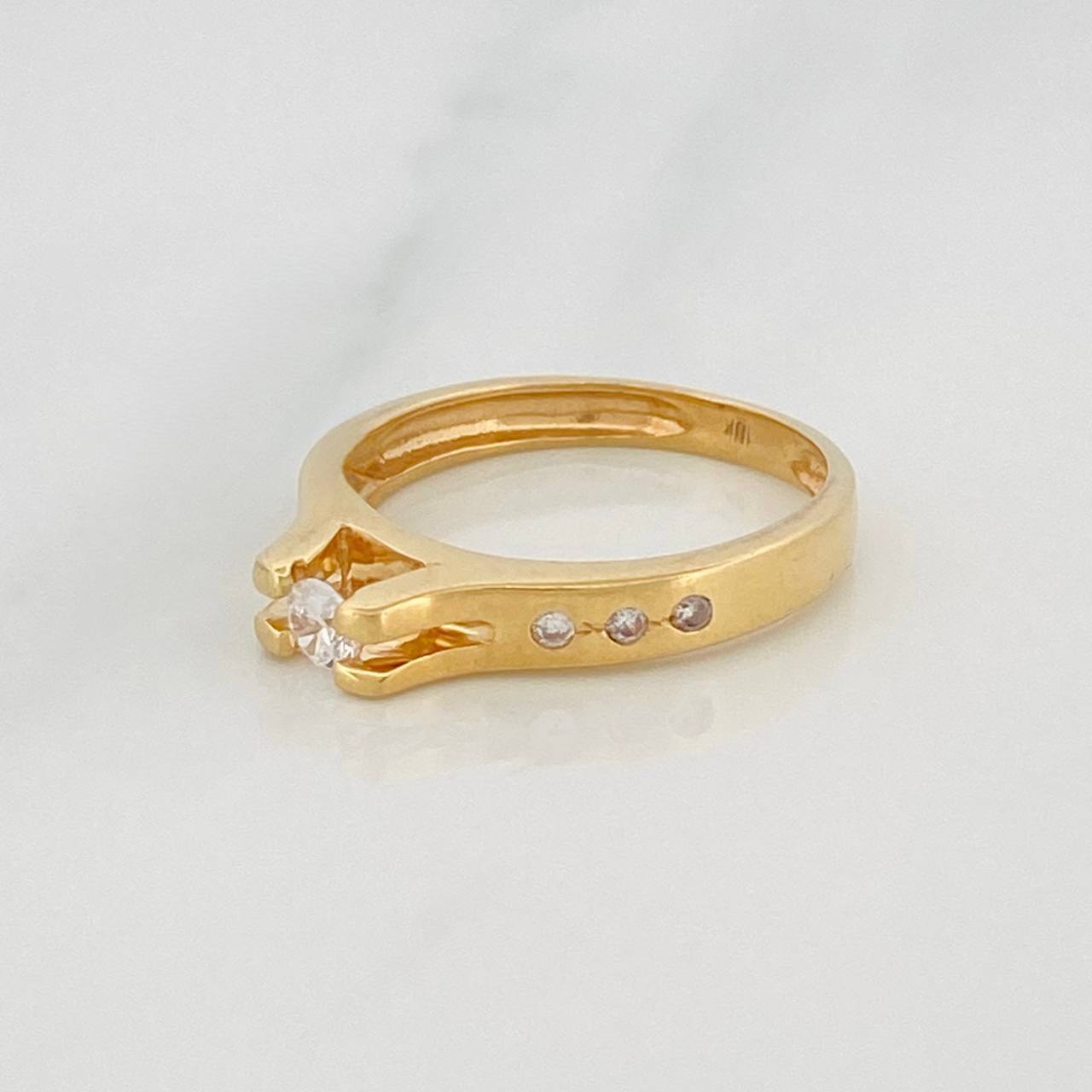 Solitaire Bridge Ring 3.45g / T6 1/4 Yellow Gold 18K