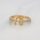 Faith Ring 2.3g / Size 6 1/4 Two-Tone Yellow and White Gold 18K