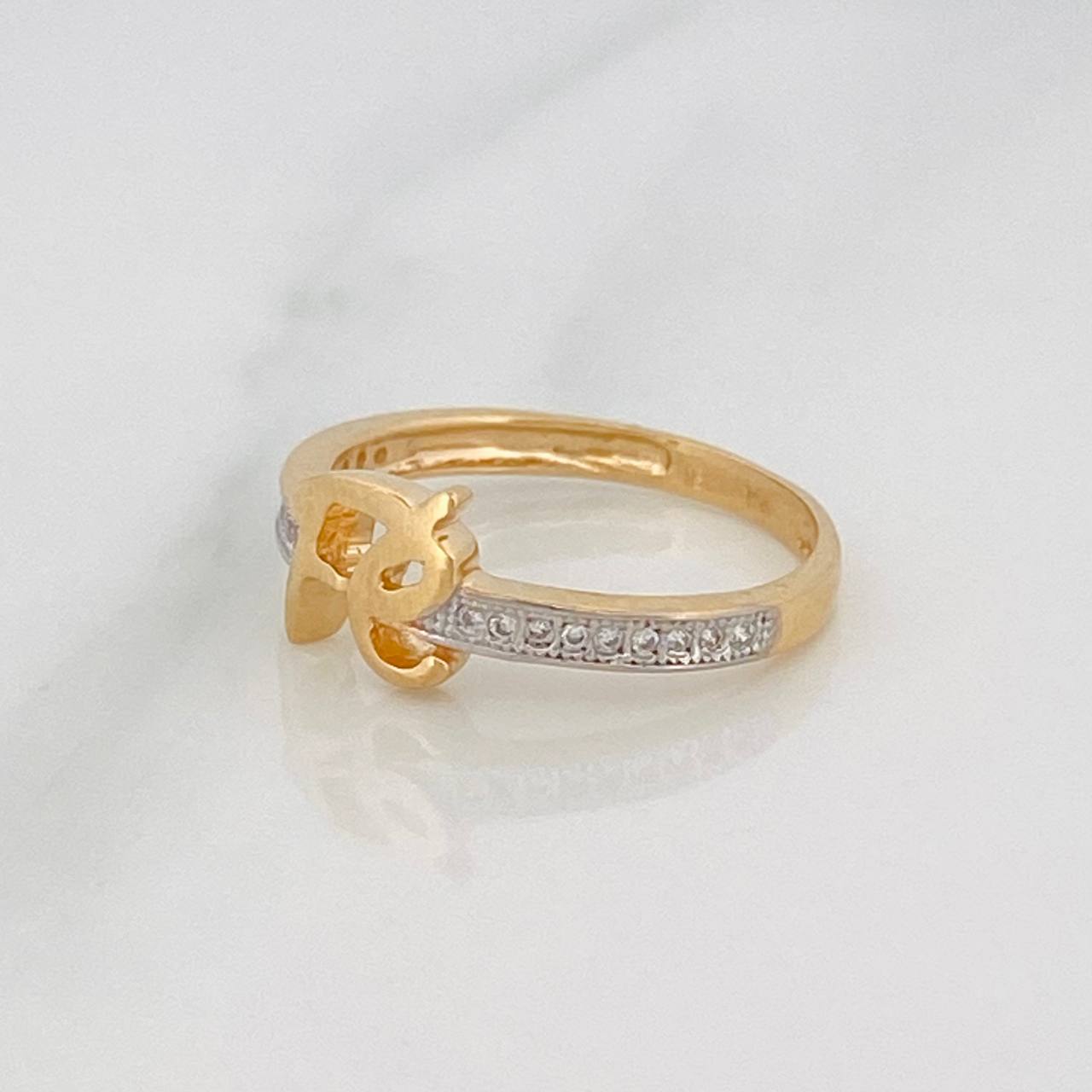 Faith Ring 2.3g / Size 6 1/4 Two-Tone Yellow and White Gold 18K