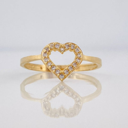 Heart Silhouette Ring 1.3g / Size 6 3/4 Yellow Gold 18K