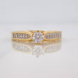 Solitaire Bridge Ring 3.35g / T6 1/4 Two Yellow White Gold 18K