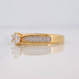 Anillo Solitario Puente 3.5g / T7 1/2 Dos Oros Amarillo Blanco 18K