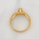 Anillo Solitario Puente 3.5g / T7 1/2 Dos Oros Amarillo Blanco 18K