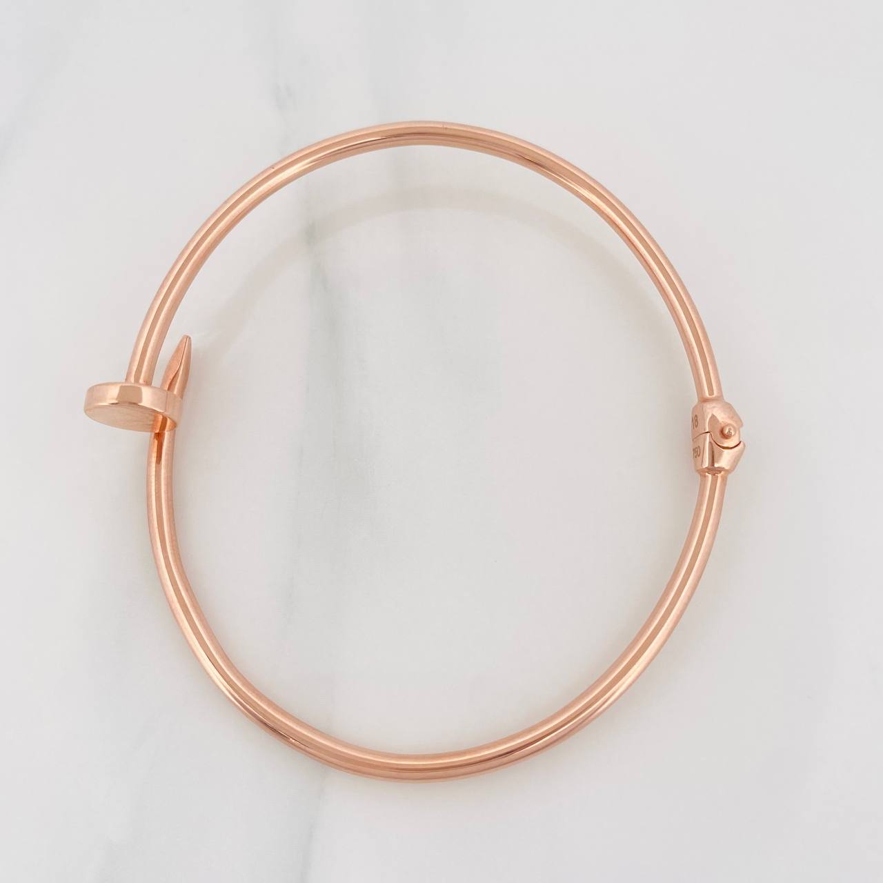 Bracelet Nail Hoop 6.8g / 7 1/2 in / 2.48mm Rose Gold 18K