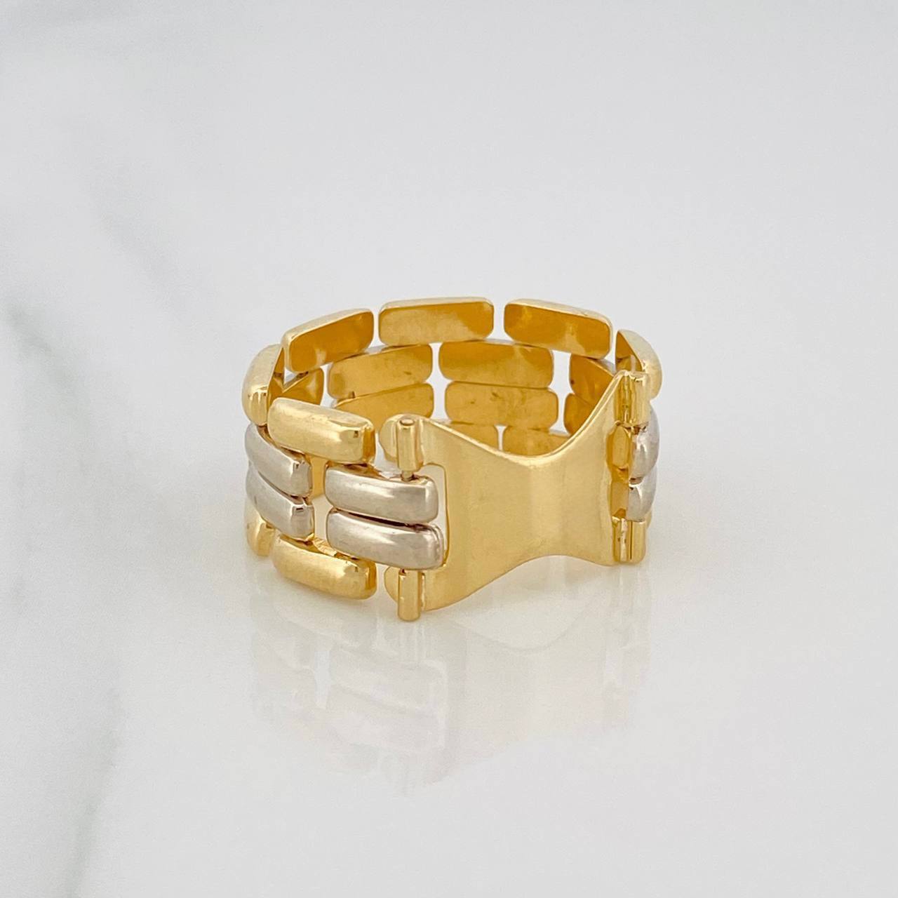 Anillo Panther 5.3g / T8 3/4 Dos Oros Amarillo Blanco 18K