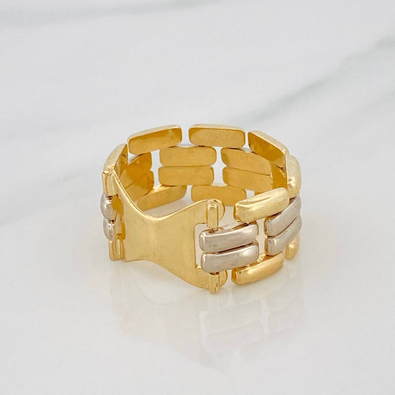 Anillo Panther 5.3g / T8 3/4 Dos Oros Amarillo Blanco 18K