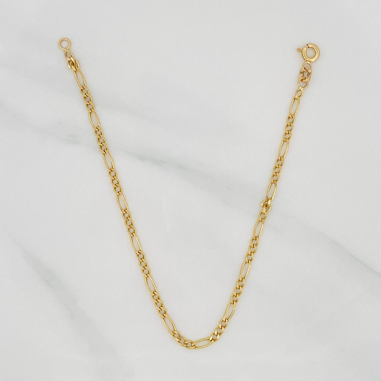 Figaro Bracelet 1.15g / 7 in / 2.24mm Yellow Gold 18K