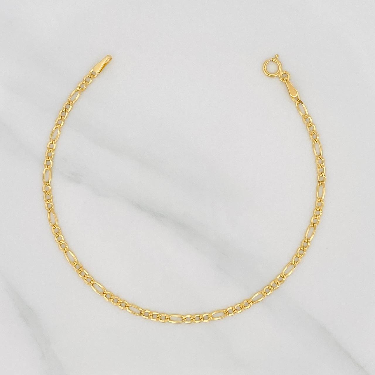 Figaro Bracelet 1.05g / 7 in / 2.33mm Yellow Gold 18K