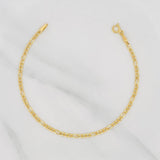 Figaro Bracelet 1.05g / 7 in / 2.33mm Yellow Gold 18K