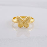 Diamond Cut Butterfly Ring 0.95g / T4 3/4 Yellow Gold 18K