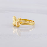 Diamond Cut Butterfly Ring 0.95g / T4 3/4 Yellow Gold 18K
