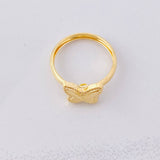 Diamond Cut Butterfly Ring 0.95g / T4 3/4 Yellow Gold 18K
