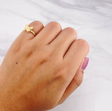 Diamond Cut Butterfly Ring 0.95g / T4 3/4 Yellow Gold 18K