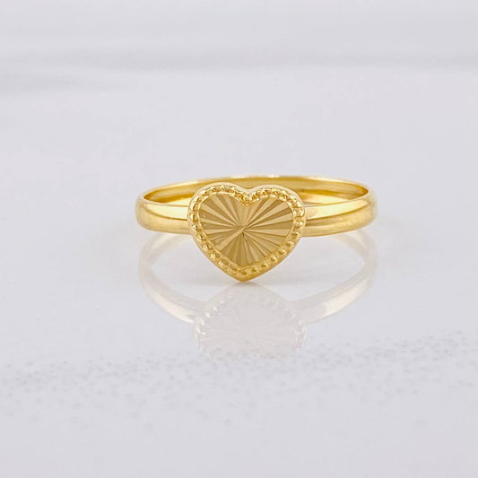 Anillo Corazón Diamantado 0.8g / T8 Oro Amarillo 18K