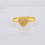 Diamond Cut Heart Ring 0.75g / T5 18K Yellow Gold