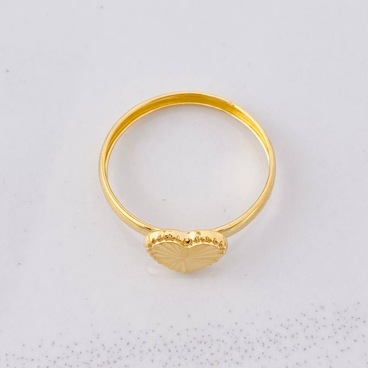 Diamond Cut Heart Ring 0.8g / T8 Yellow Gold 18K