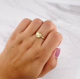 Anillo Corazón Diamantado 0.95g / T7 1/4 Oro Amarillo 18K