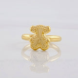 Anillo Oso Diamantado 1.1g / T5 Oro Amarillo 18K