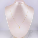 Set Cadena Veneciana + Dije Cruz Puntas Planas / 1.3g / 18 in Oro Amarillo 18K