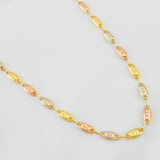 Rustic Crown Chain 10.6g / 24 in / 4.5mm Three Golds 18K