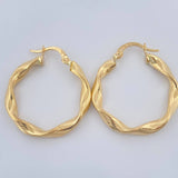 Hoop Earrings Bella 2.35gr / 1 in / 18K Yellow Gold $