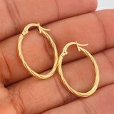 Candongas Lore Ovaladas 1.35gr / 1 in / Oro Amarillo 18K $