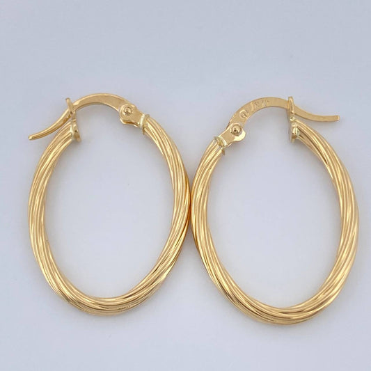Candongas Lore Ovaladas 1.35gr / 1 in / Oro Amarillo 18K $