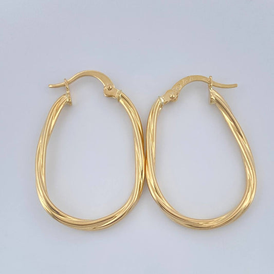Candongas Lui Ovaladas 1.45gr / 1 in / Oro Amarillo 18K $