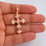 Dije Cruz Trebol 4.3gr / 1 3/4 in / Oro Rosa 18K  Nac.Esp. $