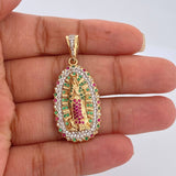 Dije Virgen De Guadalupe 7.5gr / 1 1/2 in / Dos Oros Amarillo Blanco 18K $