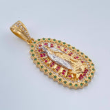 Dije Virgen De Guadalupe 7.25gr / 1 1/2 in / Dos Oros Amarillo Blanco 18K $