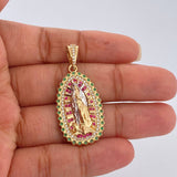 Dije Virgen De Guadalupe 7.25gr / 1 1/2 in / Dos Oros Amarillo Blanco 18K $