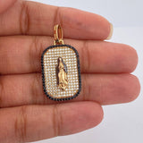 Dije Placa Virgen De Guadalupe 5.65gr / 1 1/2 in / Dos Oros Amarillo Negro 18K $