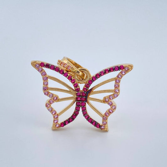 Dije Mariposa 2.95gr / 3/4 in / Dos Oros Negro Amarillo 18K $