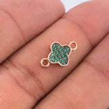 Herraje Trebol 0.75gr / 1/2 in / Dos Oros Rosa Negro 18K &