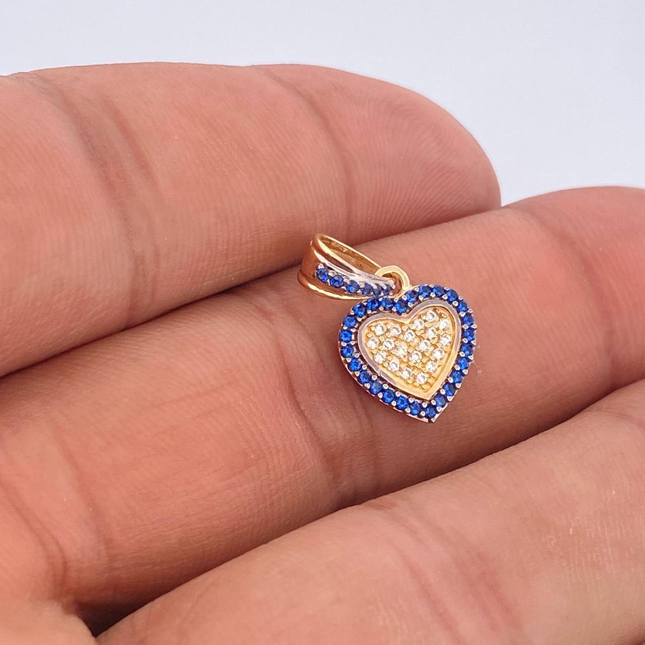 Dije Corazon 1.45gr / 3/4 in / Dos Oros Amarillo Negro 18K &