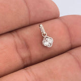 Dije Trebol 0.45gr / 1/2 in / Oro Blanco 18K &