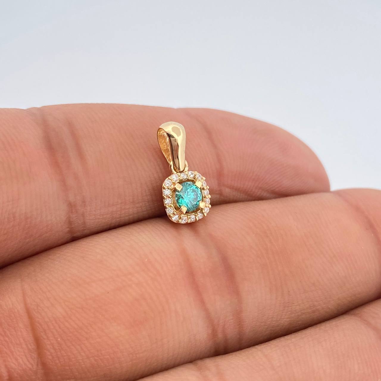 Dije Halo Tupido 1.1gr / 1/2 in / Oro Amarillo 18K &