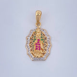 Dije Virgen de Guadalupe 2.8gr / 1 in / Dos Oros Amarillo Blanco 18K &
