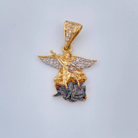 Pendant Saint Michael Archangel 3.05gr / 1in / Three 18K Golds