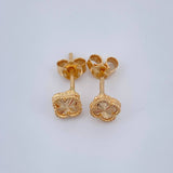 Clover Stud Earrings 1.1gr / 18K Yellow Gold &